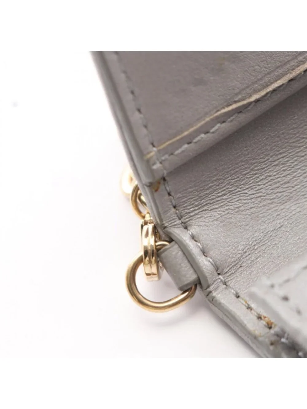 Dior Card Holder Lady Dior Cannage Pearl Gray Leather Bloom Wallet